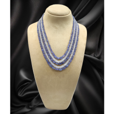 Tanzanite Maniya Long Necklace with Rainbow Moonstone Beads