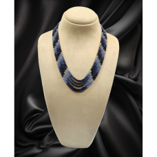 Blue Sapphire Shaded Beads Necklace