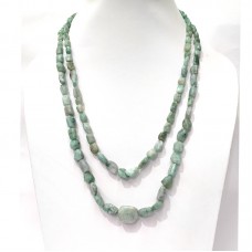 Natural faceted Sapota Emerald beaded necklace with adjustable tassel cord(sarafa).