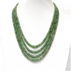 Natural faceted Zambian Emerald beaded necklace with adjustable tassel cord(sarafa).
