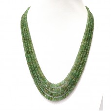 Natural faceted Zambian Emerald beaded necklace with adjustable tassel cord(sarafa).